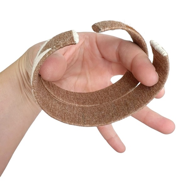 Brown & White Yarn Wrapped Aztec Native Pattern Cuff Bracelets - Picture 5 of 10